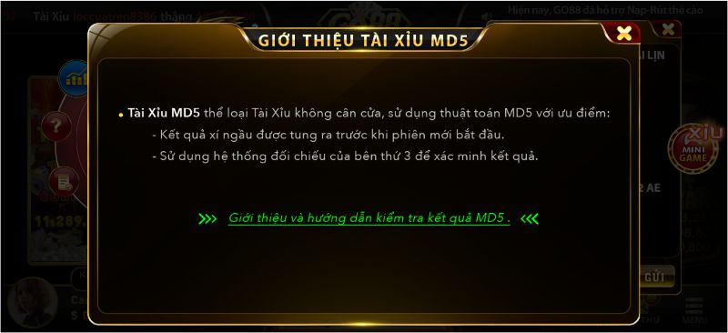 Giới thiệu tài xỉu MD5